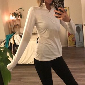 White Nike Running 3/4 ZIP Top